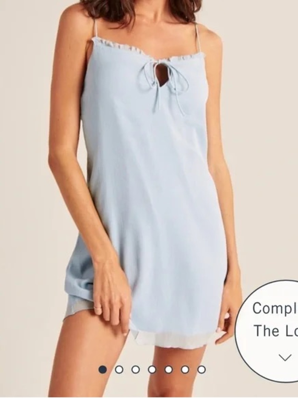Abercrombie & Fitch Light Blue Tie-Front Slip